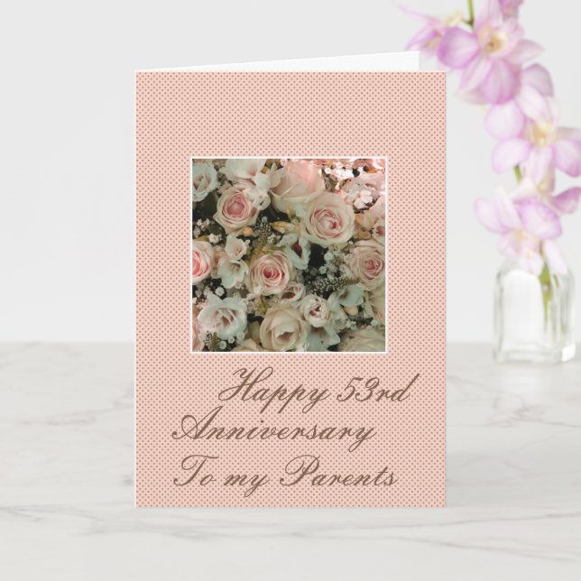 Carte Mariage Anniversaire roses entièrement personnalis (Orchidée)