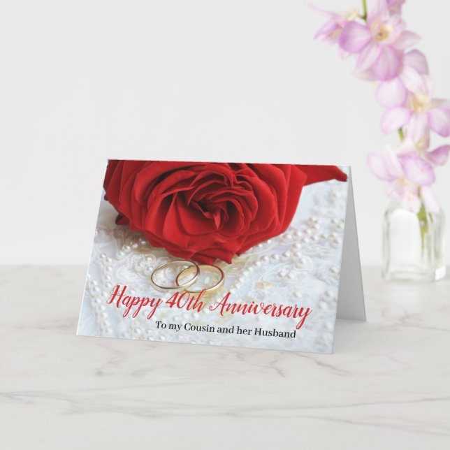 Carte Mariage Anniversaire roses entièrement personnalis (Orchidée)