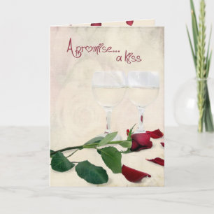 Carte Mariage Anniversaire vin et rose