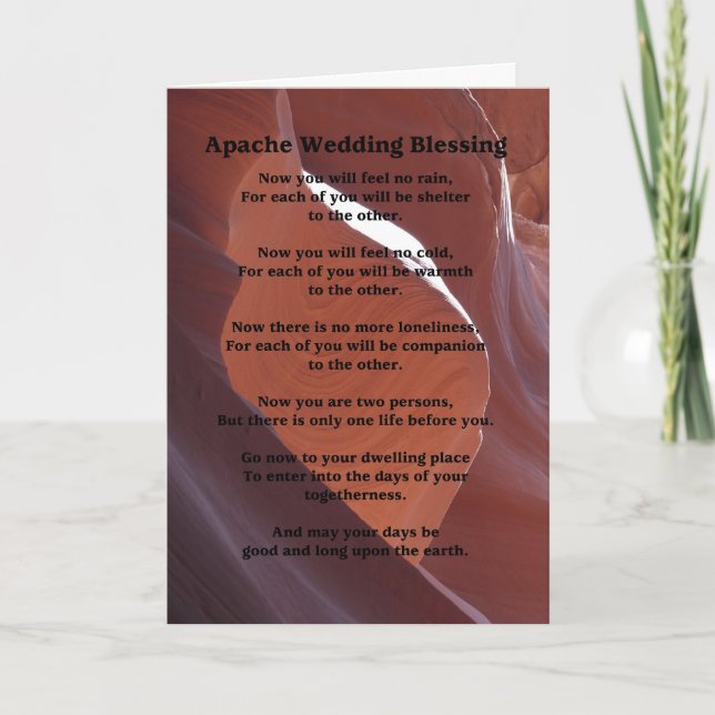 Carte Mariage Apache Bénédiction Ne Sentez Pas De Pluie  (Devant)