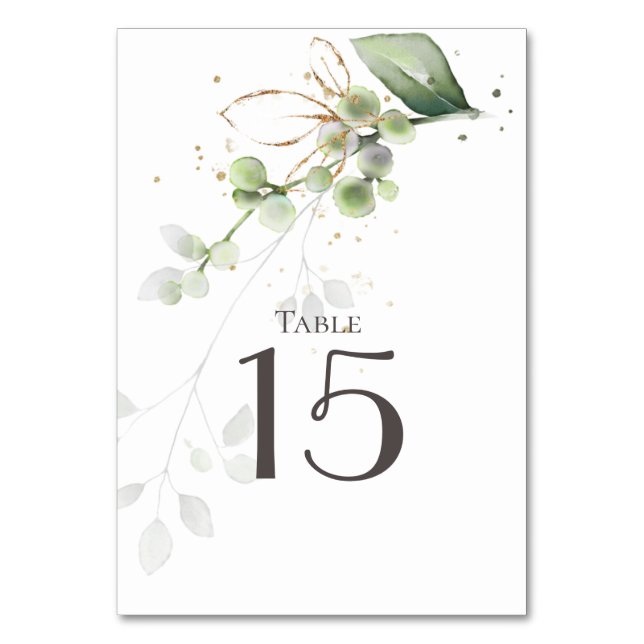 Carte Mariage Aquarelle Eucalyptus Green (Par défaut)