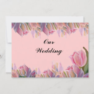 Carte Mariage aux Tulipes Roses