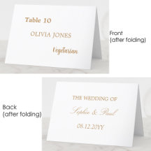 Carte Mariage Beige doré individuel