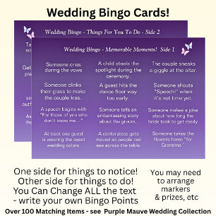 Carte MARIAGE BINGO ! Jeu pour les invités