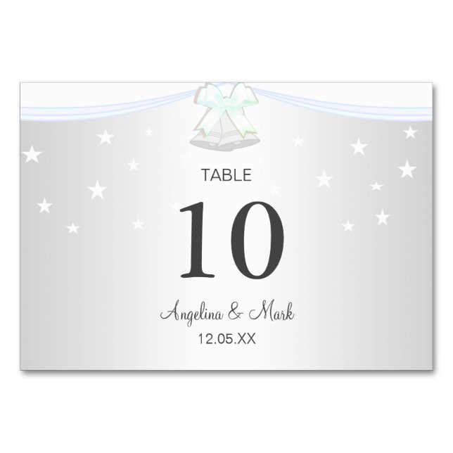 Carte Mariage blanc argenté (Devant)