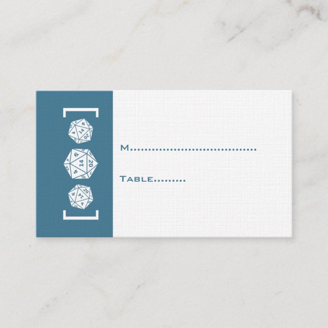 Carte Mariage Blue D20 Dice Gamer (Devant)