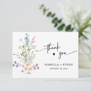 Carte Mariage Bohème Fleur Sauvage Personnalisé