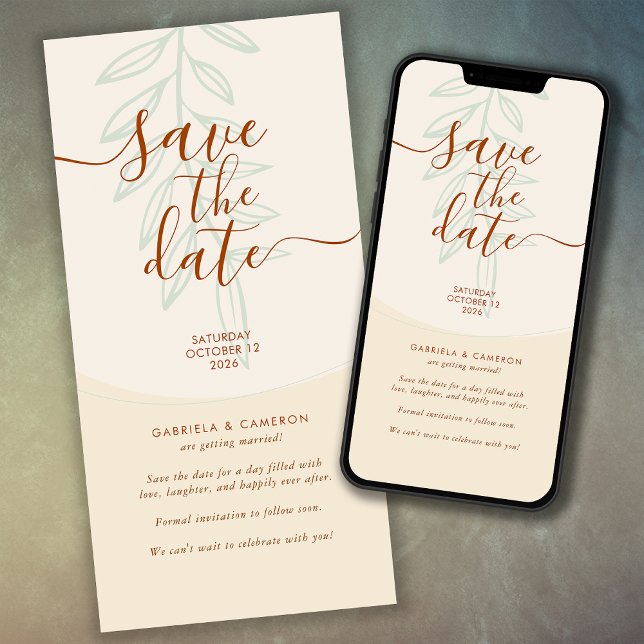 Carte Mariage boho d'automne minimal (Créateur téléchargé)