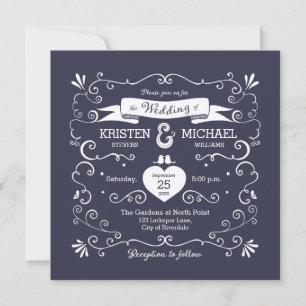 Carte Mariage Boho Swirls (couleur Arrière - plan modifi