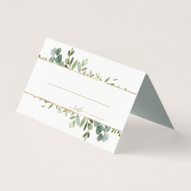Carte Mariage Botanique Gold Greenery (Front)
