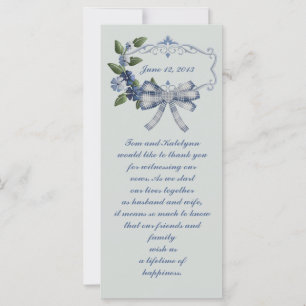 Carte Mariage campagnard bleu sophistiqué Favoriser