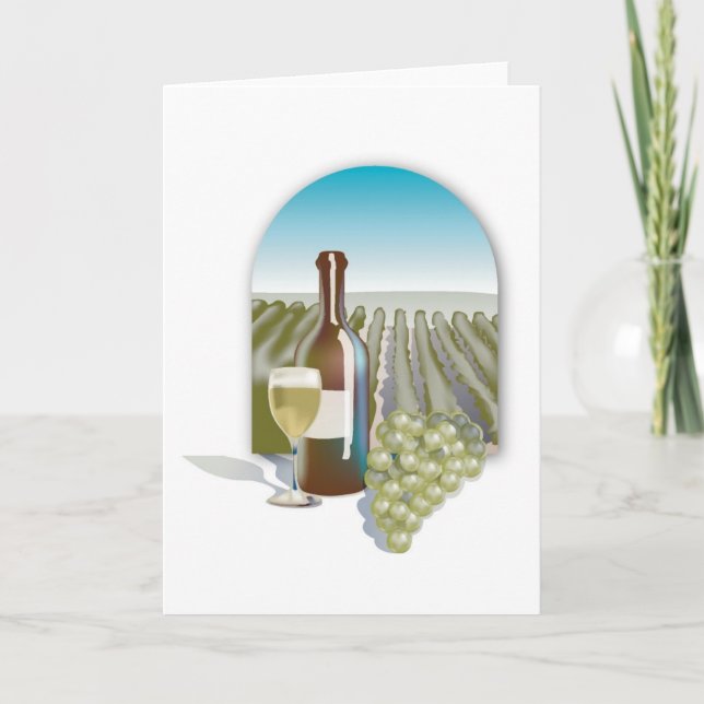 Carte Mariage campagnard de vin de scène de vignoble (Devant)