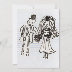 CARTE MARIAGE CARTOON BRIDE ET GROS