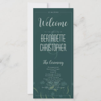 Carte Mariage Chic Moderne Élégant Vert Émeraude Simple