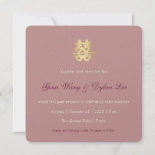 Carte Mariage chinois luxueux moderne