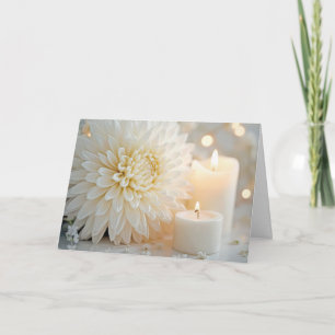 Carte Mariage Chrysanthemum Fleur et bougies