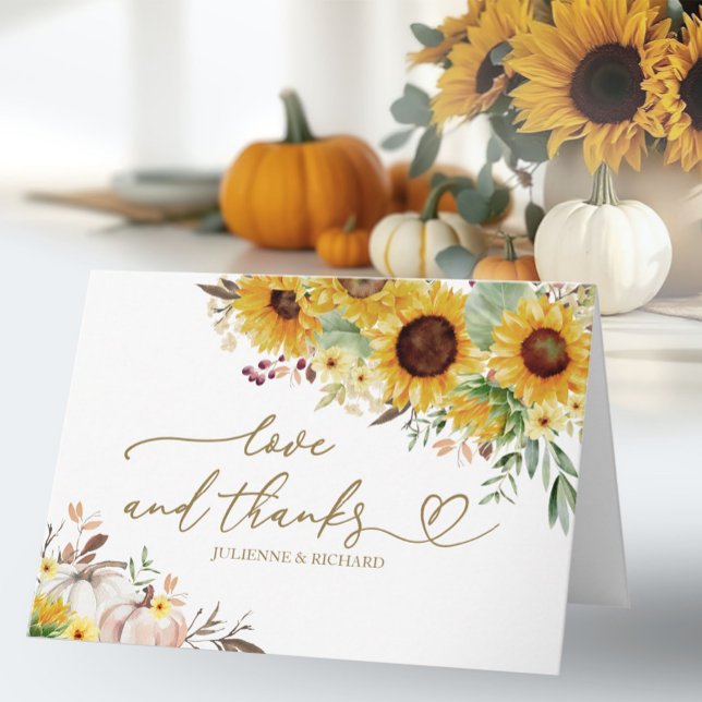 Carte Mariage Citrouille de tournesol Merci (Créateur téléchargé)