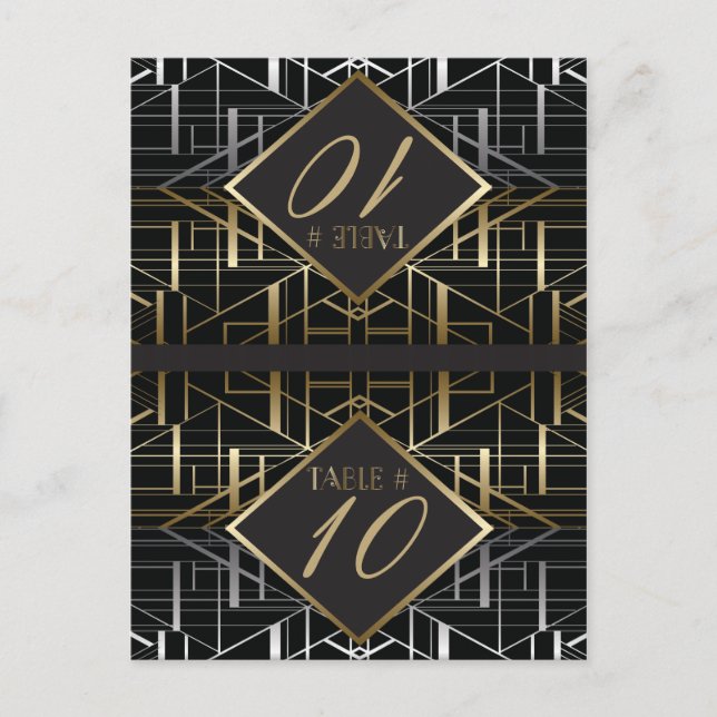 Carte Mariage classique Gatsby Deco (Devant)