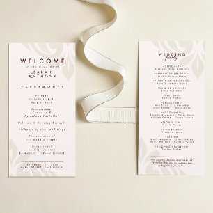 Carte Mariage Classique Minimal Damask Crème et Bourgogn