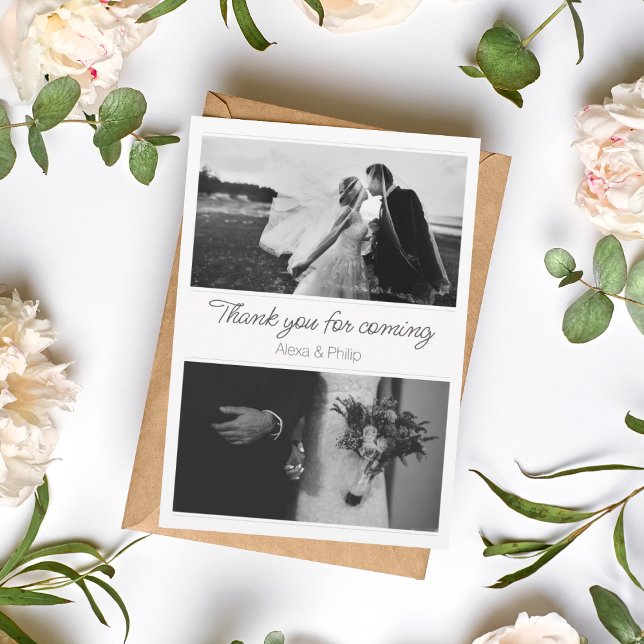 Carte Mariage Collage photo blanc et noir (1)