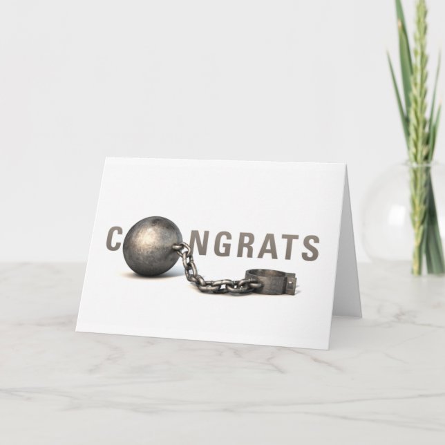 Carte Mariage Congrats de "boule et de chaîne" pour lui (Devant)