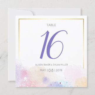 Carte Mariage couleur aquarelle