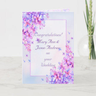 Carte Mariage couleur Aquarelle violet Lilac