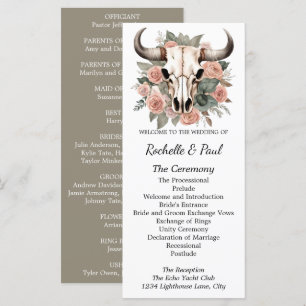 Carte Mariage d'âge du crâne floral de la vache de l'Oue