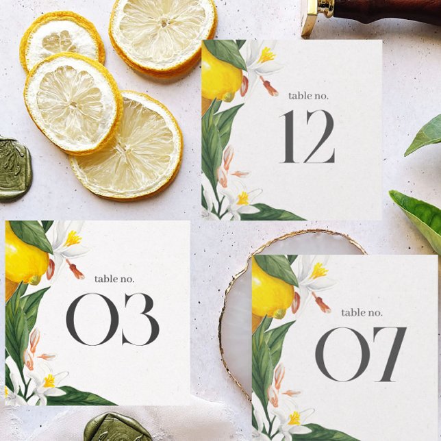 Carte Mariage d'aquarelle Fleur Blanche Citron N° tablea (Créateur téléchargé)