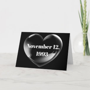 Carte Mariage Date dans Bubble Heart