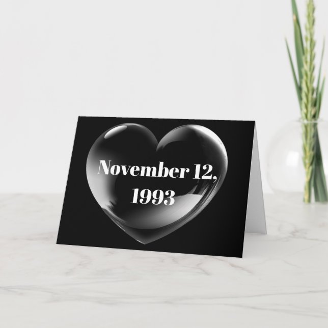 Carte Mariage Date dans Bubble Heart (Devant)