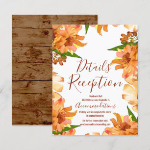 Carte mariage de automne Watercolor Botanical Deta