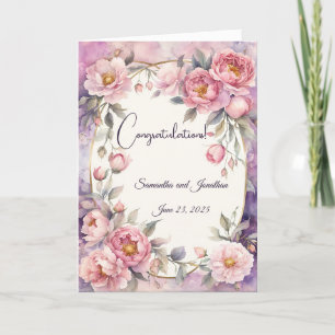 Carte Mariage de cadre ovale rose chic