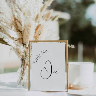 Carte Mariage de calligraphie de script moderne Numéro d