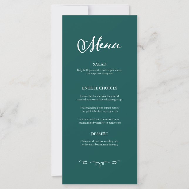 Carte Mariage de calligraphie Turquoise foncé (Devant)