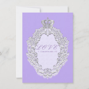 Carte Mariage de conte de fées couronne vintage violet l