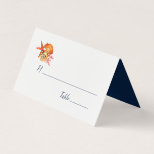 Carte mariage de coquillages d'aquarelle