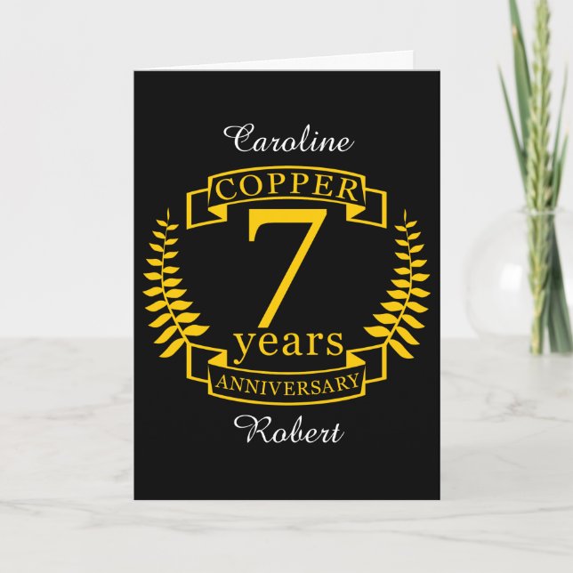 Carte Mariage de cuivre 7 ans (Devant)