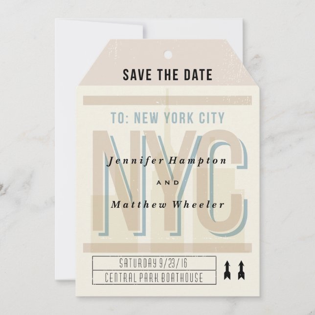 Carte Mariage de destination à New York (Devant)