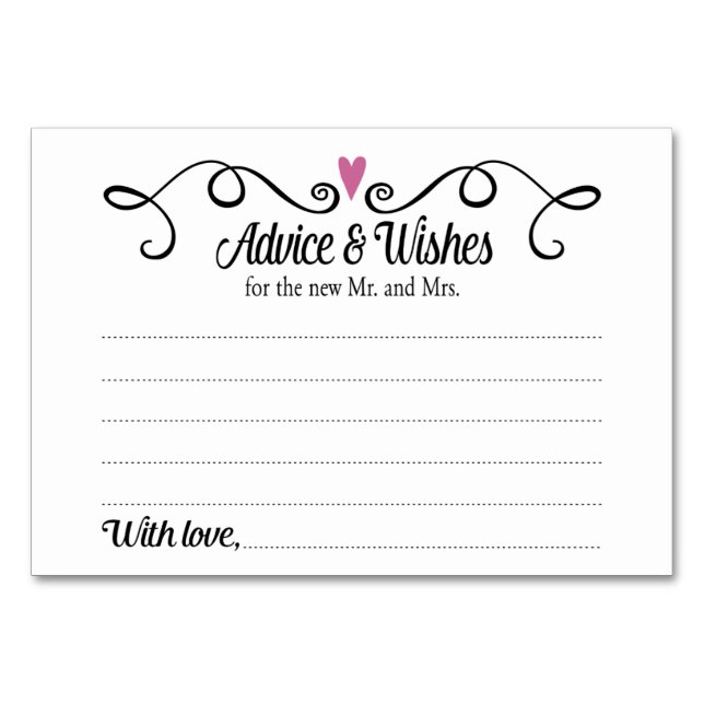 Carte Mariage de deux coeurs Conseils et voeux (Devant)