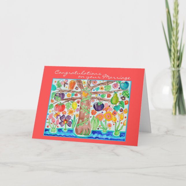 Carte Mariage de félicitations pour l'arbre de vie (Devant)