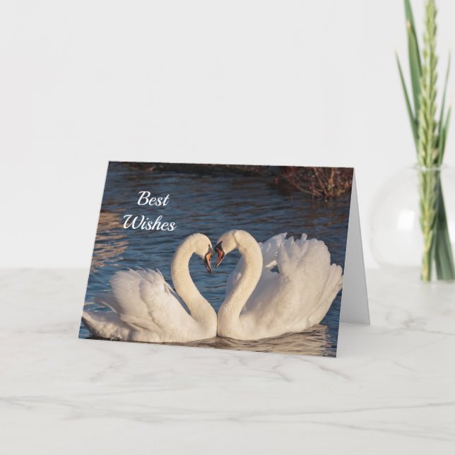 Carte Mariage de félicitations Swans (Devant)