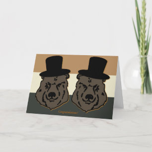 Carte Mariage de la fierté de l'ours pour les gays