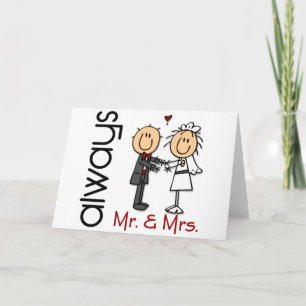 Carte Mariage de la figure de bâton Couple M. & Mme Touj