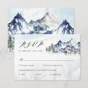 Carte Mariage de la forêt d'hiver de Misty Mountain RSVP