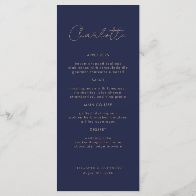 Carte Mariage de la Marine moderne Nom Place Card  (Devant)
