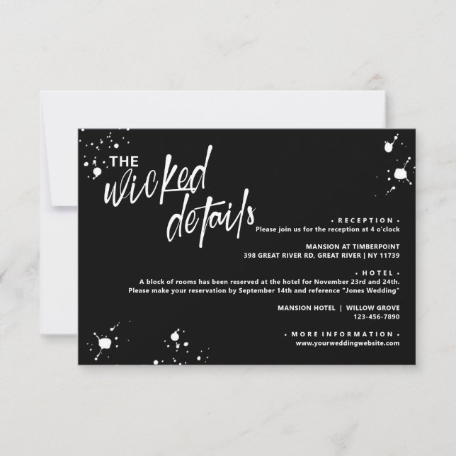 Carte Mariage de la nuit d'Halloween (Devant)