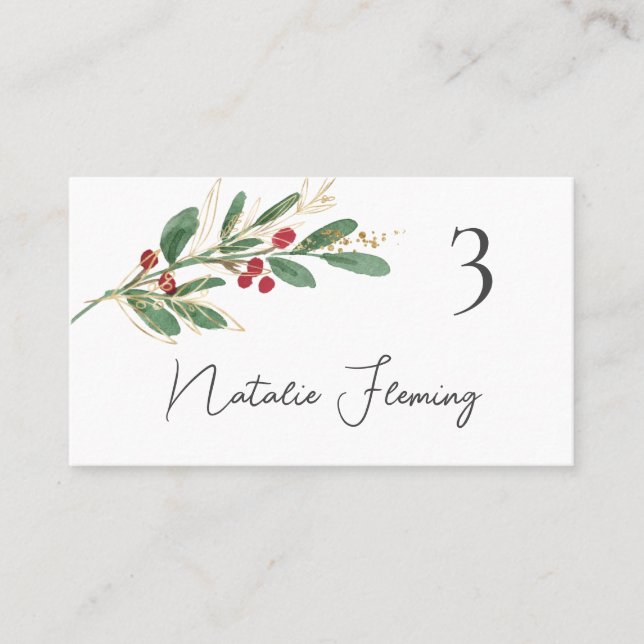 Carte Mariage de la verdure d'hiver Berry rouge (Devant)
