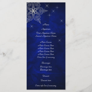 Carte Mariage de menu Rack Blue Silver Star