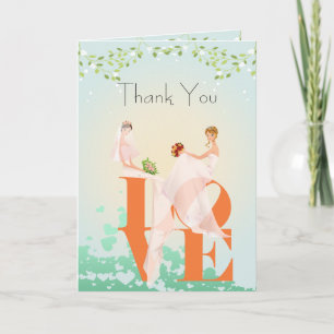 Carte Mariage de Merci Lesbienne deux mariées